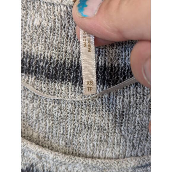Free People Sweater Womens XS Oversized Tunic Pullover Striped Casual Minimalist - Picture 4 of 11